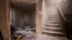 Remont w mieszkaniu i kurz na klatce